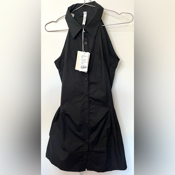 & Rouge NWT Black Sleeveless Button Up Mini Dress - Picture 3 of 6